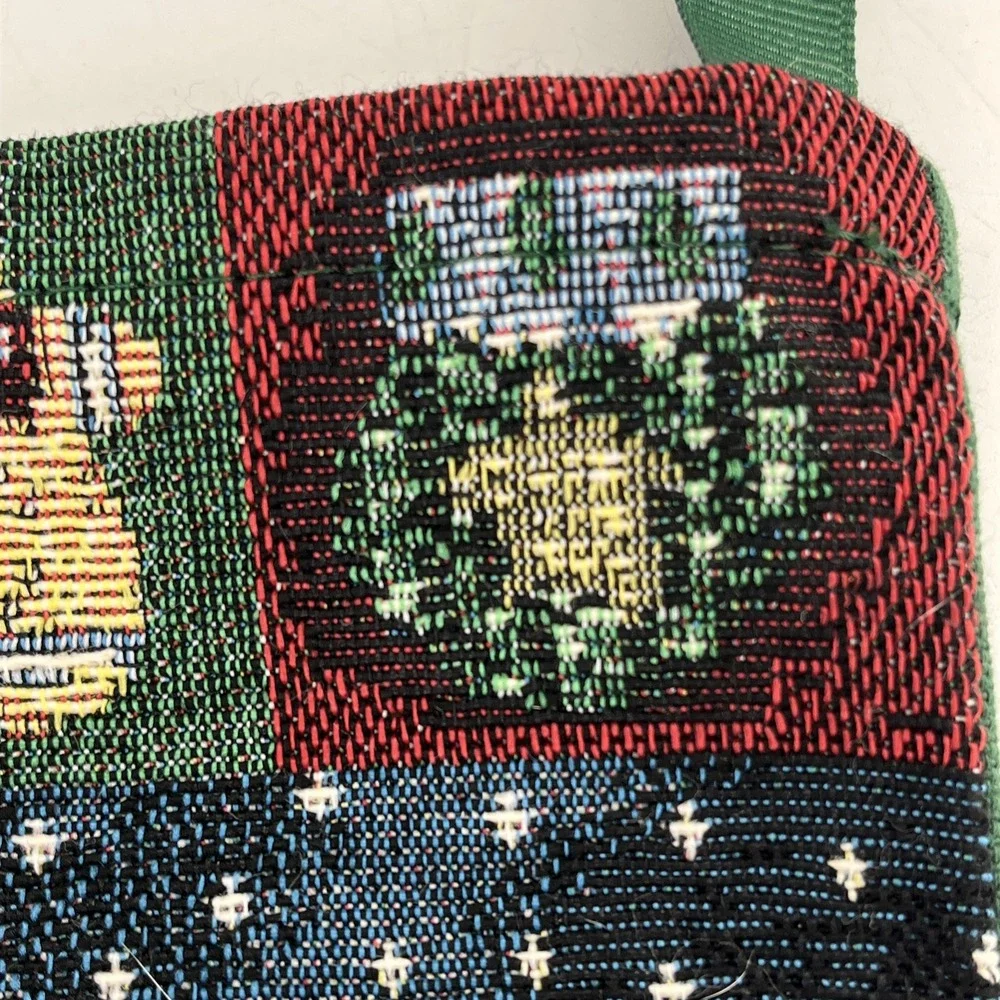 2 Vintage Tapestry Christmas Stockings Whimsy Retro Snowman Lights‎ Quilt 22